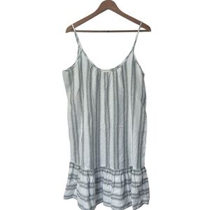 Loft Linen Blend Striped Sleeveless Beachy Boho Coastal Cowgirl Mini Dress L
